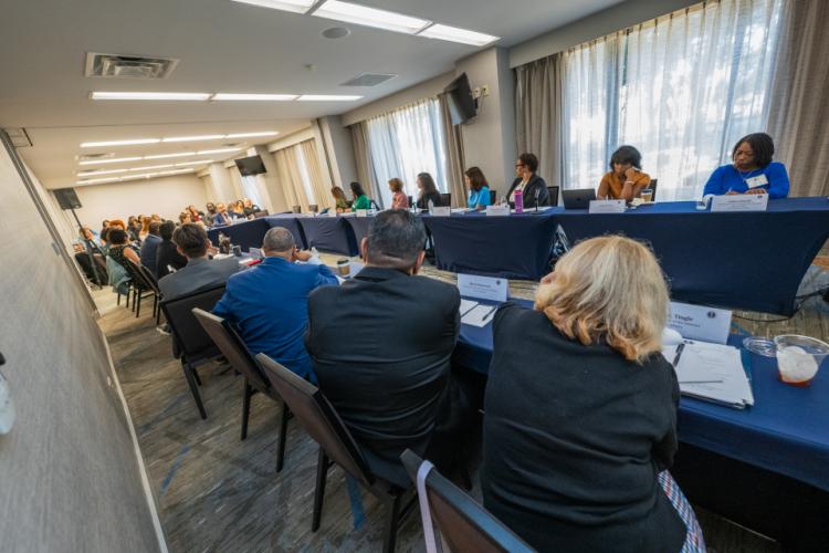 Group photo of the Coordinating Council, presenters and attendees in the conference room
